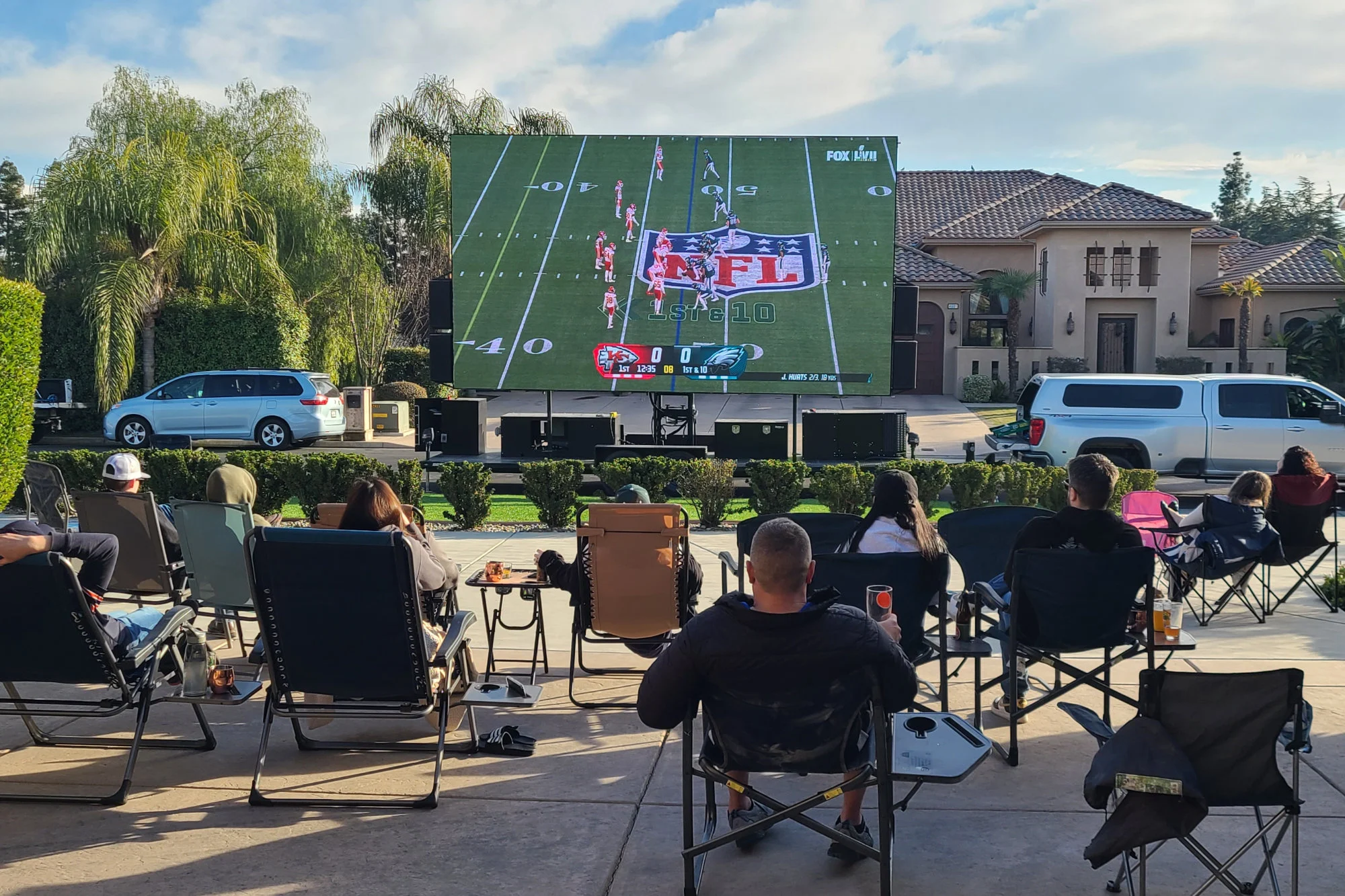 LED trailer display setup